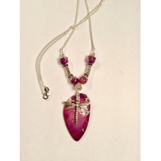 630 collier pendentif jaspe marin, argent sterling